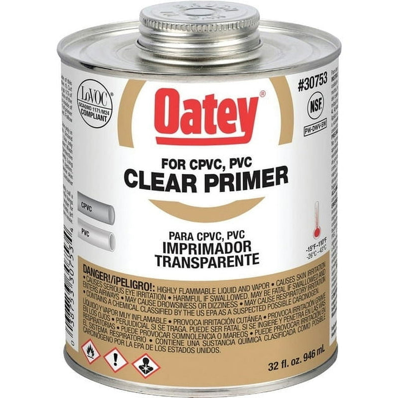 Oatey Clear Primer For CPVC/PVC 32 oz