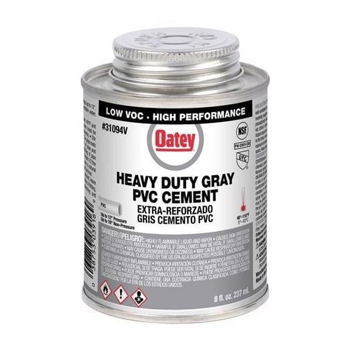 Oatey Gray Cement For PVC 8 oz