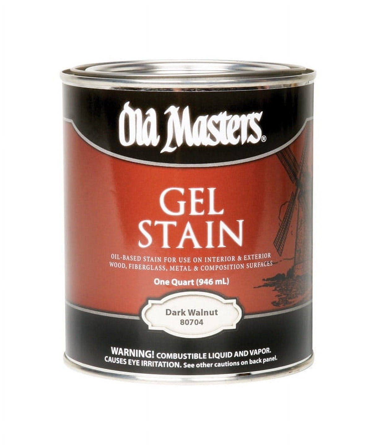 Old Masters Semi-Transparent Dark Walnut Oil-Based Alkyd Gel Stain 1 qt