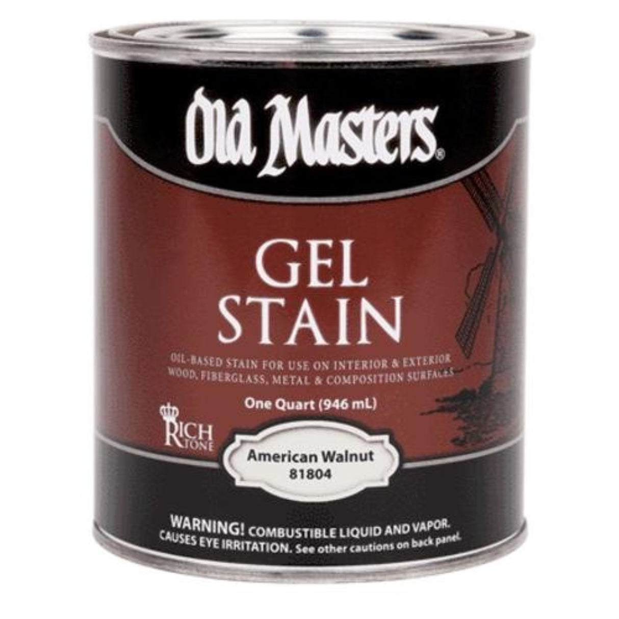Old Masters Semi-Transparent American Walnut Oil-Based Alkyd Gel Stain 0.5 pt