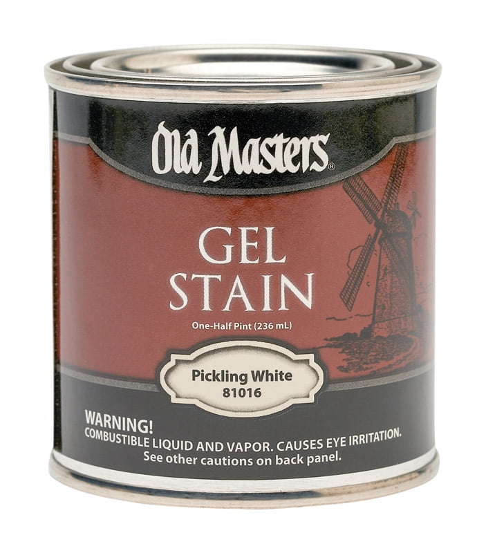 Old Masters Semi-Transparent Pickling White Oil-Based Alkyd Gel Stain 0.5 pt