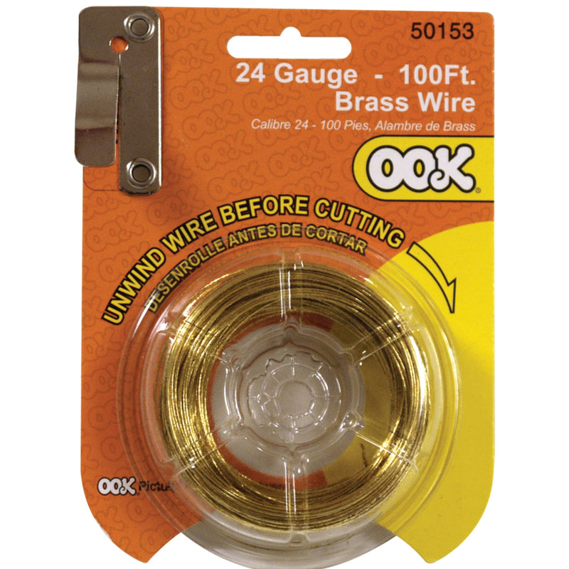 OOK 100 ft. L Brass 24 Ga. Wire