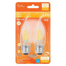 Sylvania Natural G16.5 E12 (Candelabra) LED Bulb Soft White 40 Watt Equivalence 2 pk
