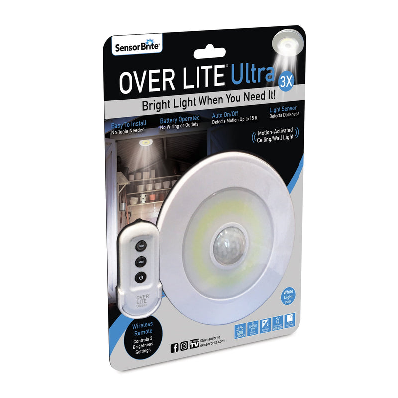 Over Lite Ultra 3X Motion Activated LED Light with Remote 1 pk