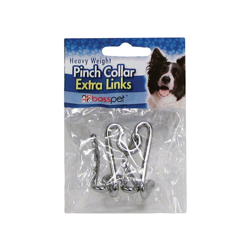 PDQ Silver Chain Dog Pinch Collar Links Medium/Large