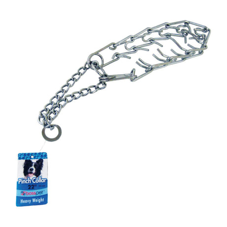 PDQ Silver Chain Dog Pinch Collar Medium/Large