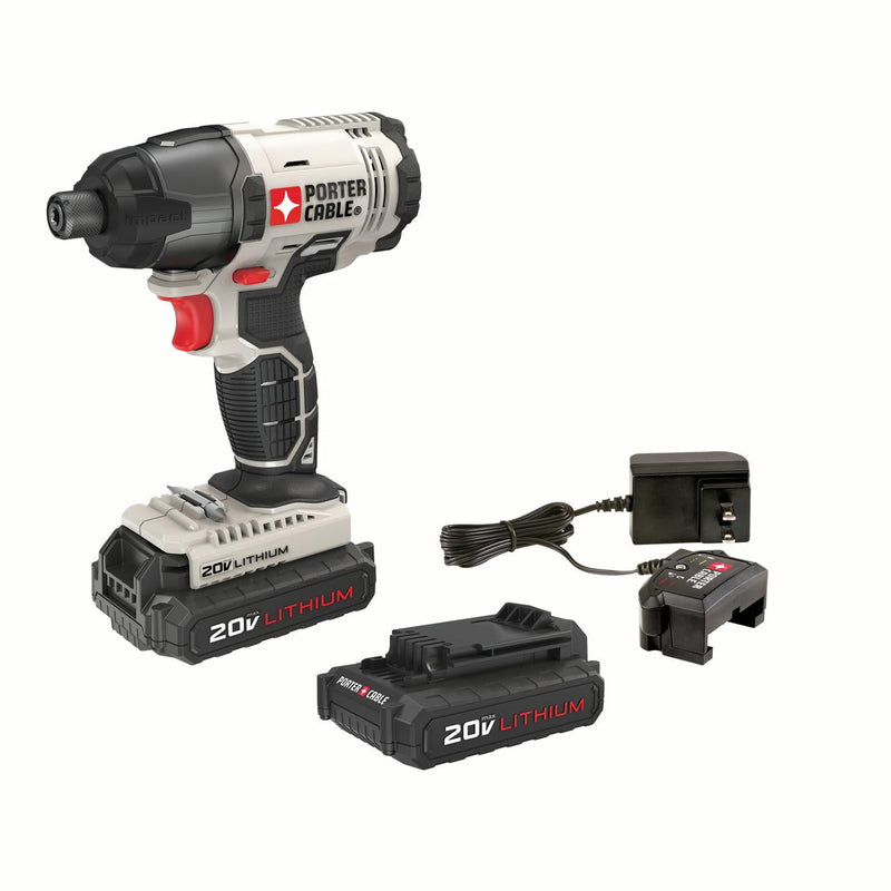 Porter Cable 20V MAX 1/4 in. Cordless Brushed Compact Impact Driver Kit (Battery & Charger)