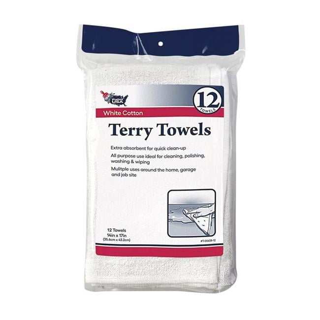 Paint USA Cotton Terry Terry Towels 14 in. W X 17 in. L 12 pk