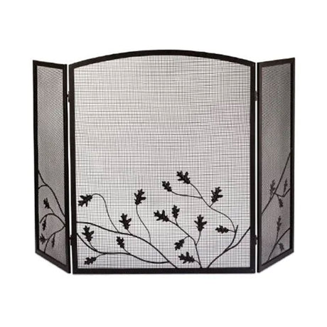 Panacea Colonial Brown/Gray Brushed Steel Fireplace Screen