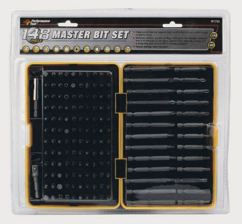 Performance Tool Assorted Master Bit Set Multi-Material 148 pc