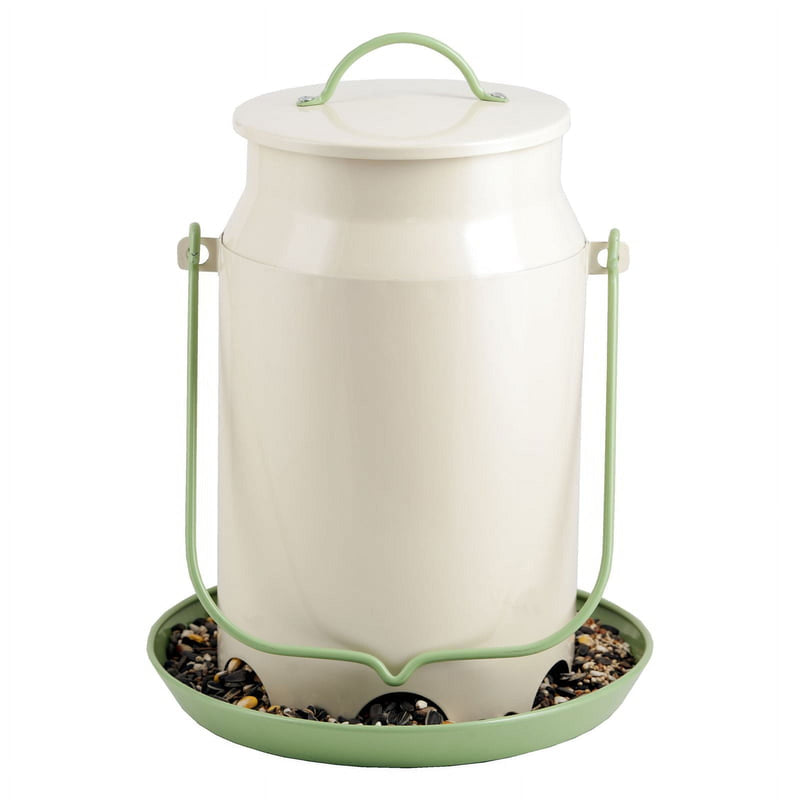 Perky-Pet Wild Bird 5 lb Metal Milk Pail Bird Feeder 5 ports