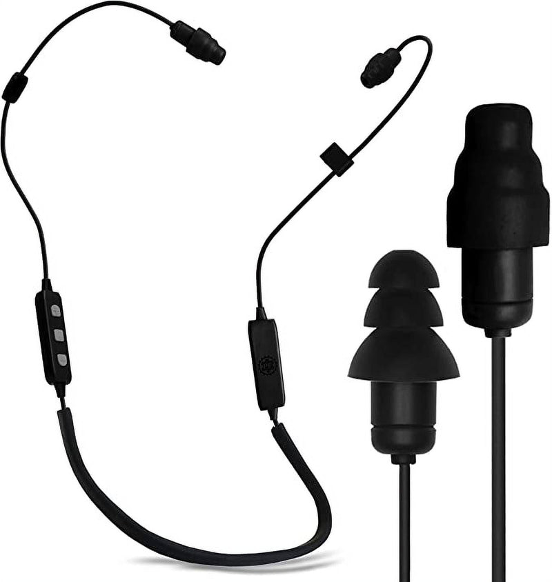 Plugfones Liberate 2.0 29 dB Nylon/Silicone/Soft Foam Bluetooth Earplugs/Earphones w/Mic Black 1 pai