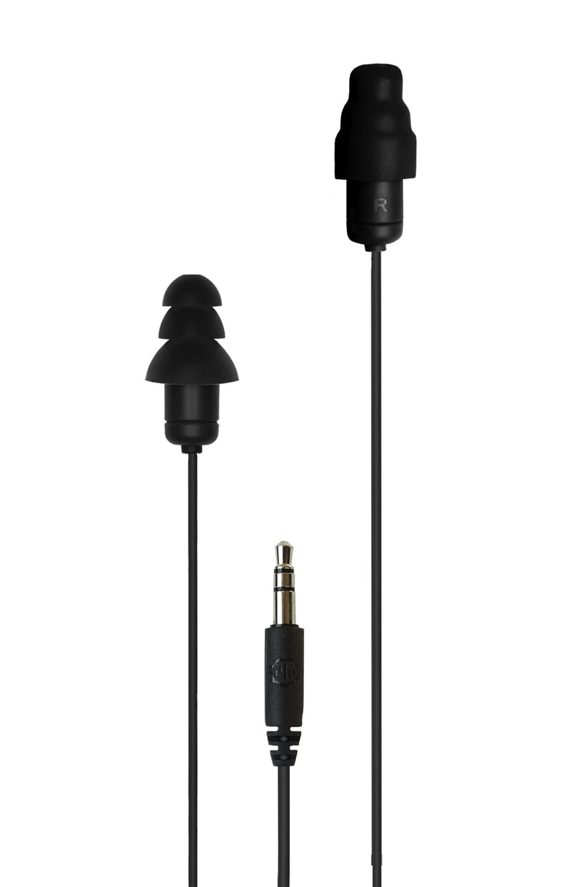 Plugfones Guardian 29 dB Nylon/Silicone/Soft Foam 3.5 MM Jack Earplugs/Earphones Black 1 pair