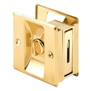 Prime-Line Polished Brass Gold Solid Brass Pocket Door Privacy Lock 1 pk