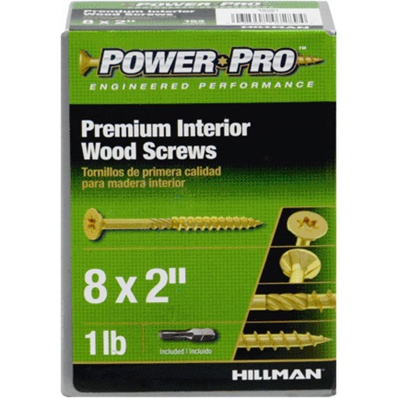 Hillman Power Pro No. 8 X 2 in. L Star Yellow Zinc Wood Screws 1 lb 165 pk