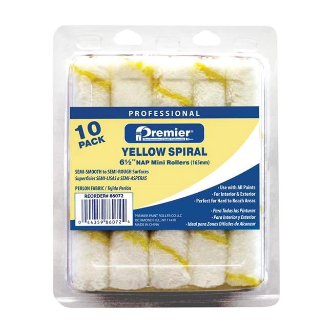 Premier Perlon Fabric 6.5 in. W Mini Paint Roller Cover 10 pk