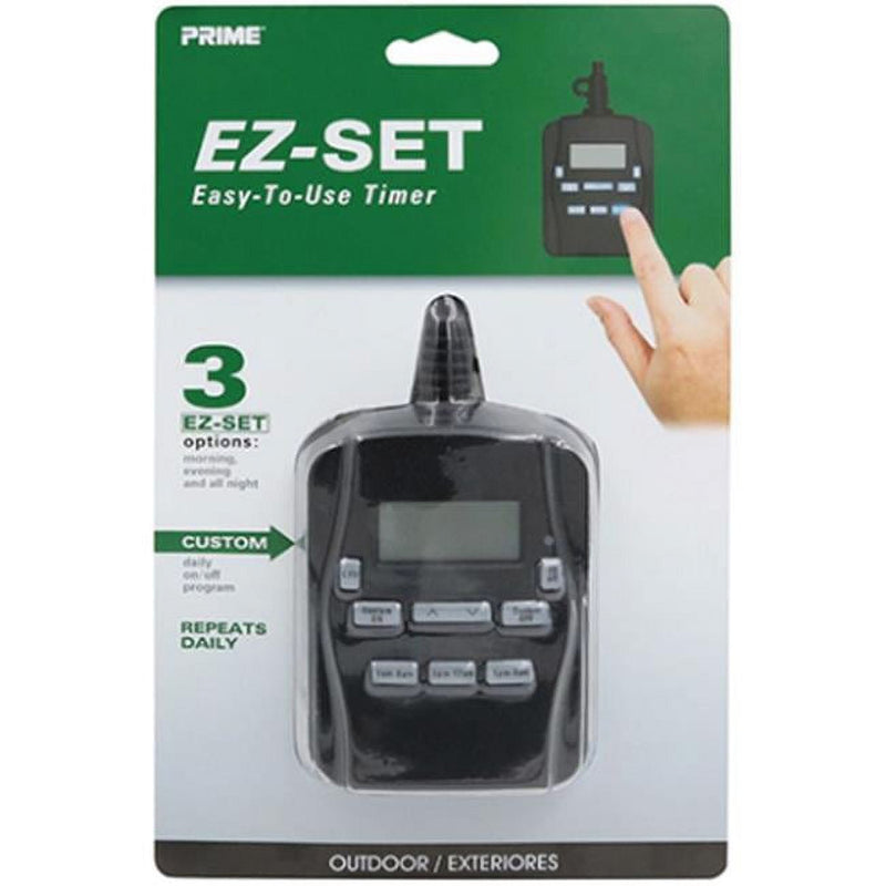 Prime EZ-SET Outdoor Digital Timer 125 V Black