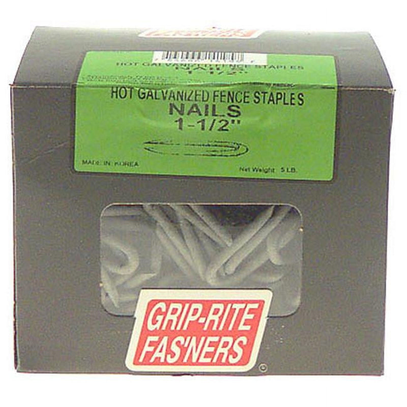 Grip-Rite 0.25 in. W X 1-1/2 in. L Hot-Dipped Galvanized Steel Fence Staples 9 Ga. 1 lb