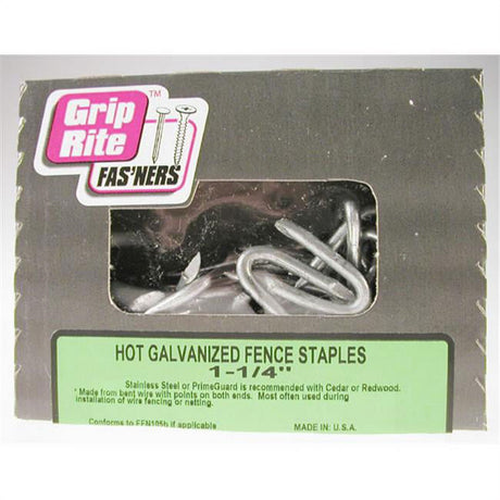 Grip-Rite No. 9 X 1/4 in. W X 1-1/4 in. L Hot-Dipped Galvanized Steel Fence Staples 9 Ga. 87 pk 1 lb