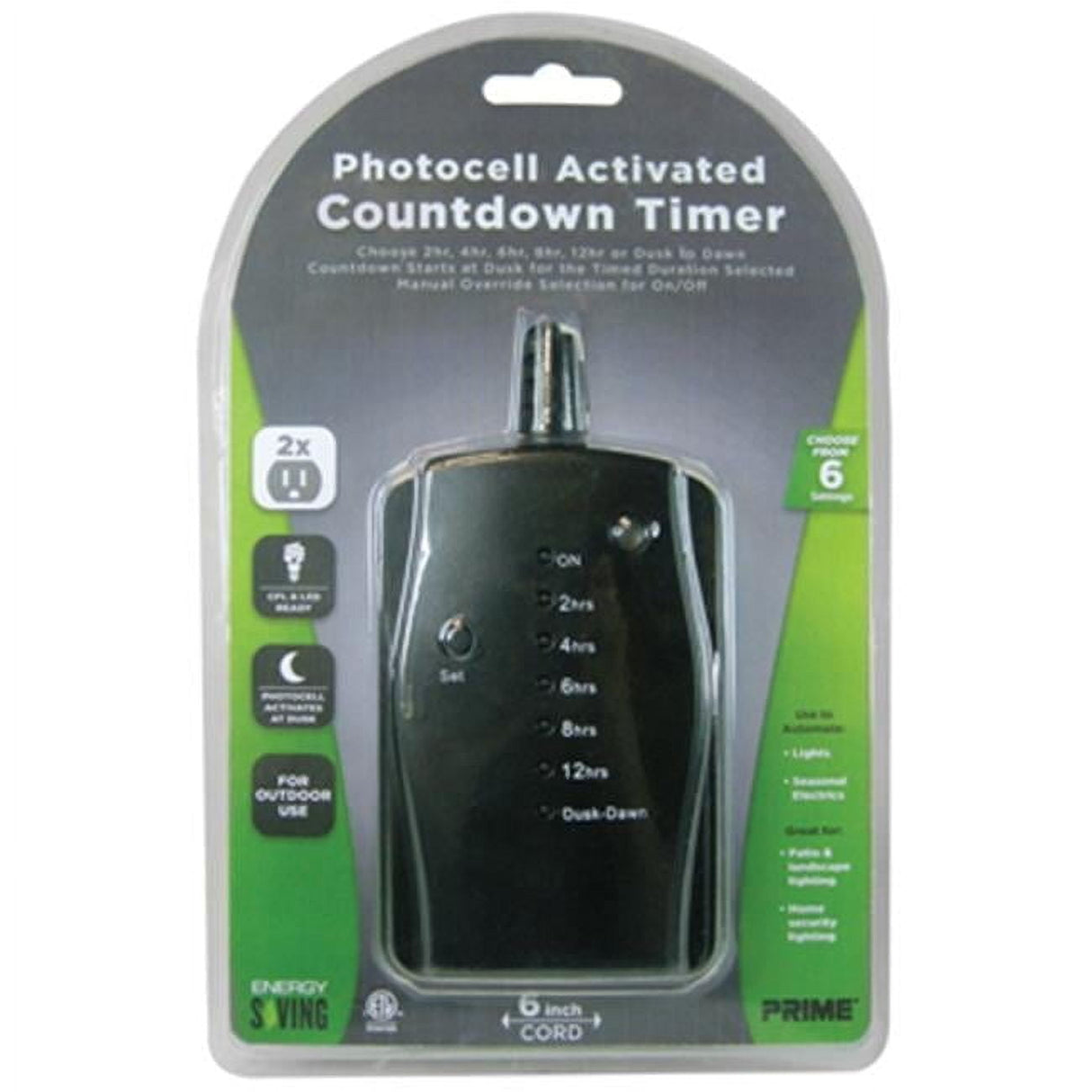 Prime Outdoor Countdown Timer 125 V Black