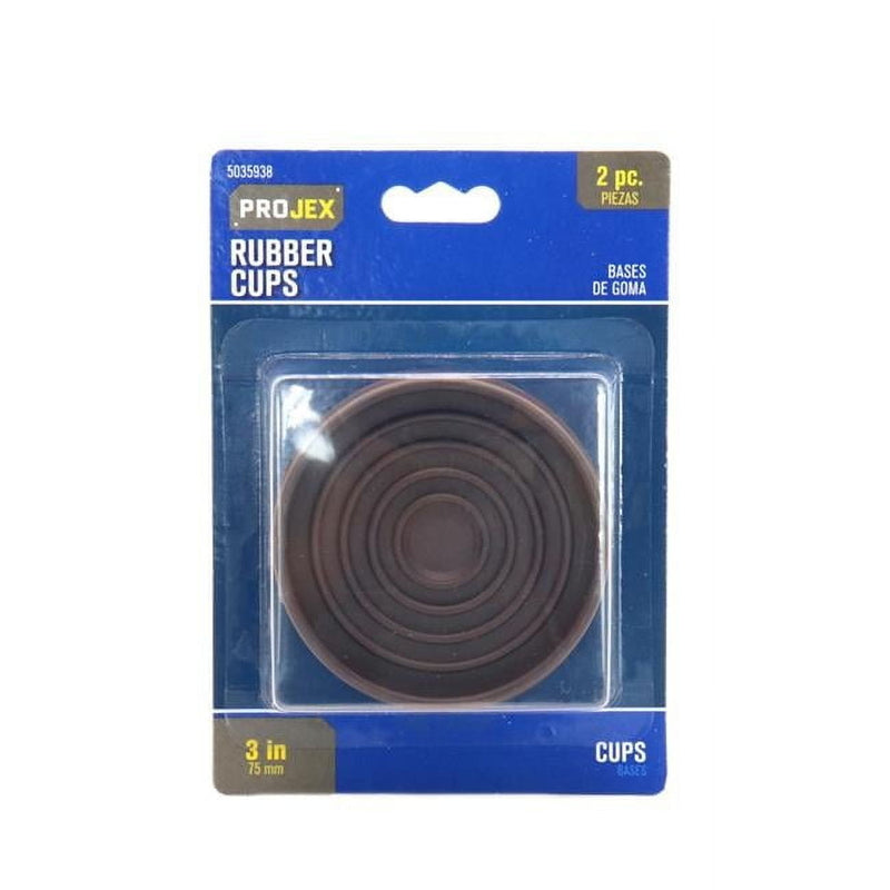 Projex Rubber Caster Cup Brown Round 3 in. W X 3 in. L 2 pk