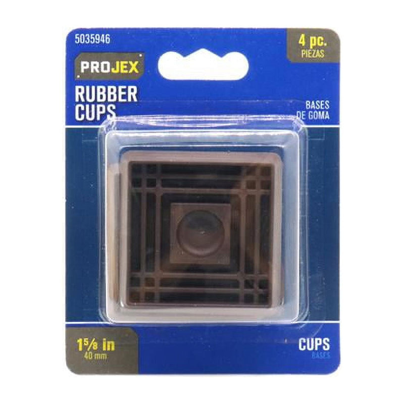 Projex Rubber Caster Cup Brown Square 1-5/8 in. W X 1-5/8 in. L 4 pk