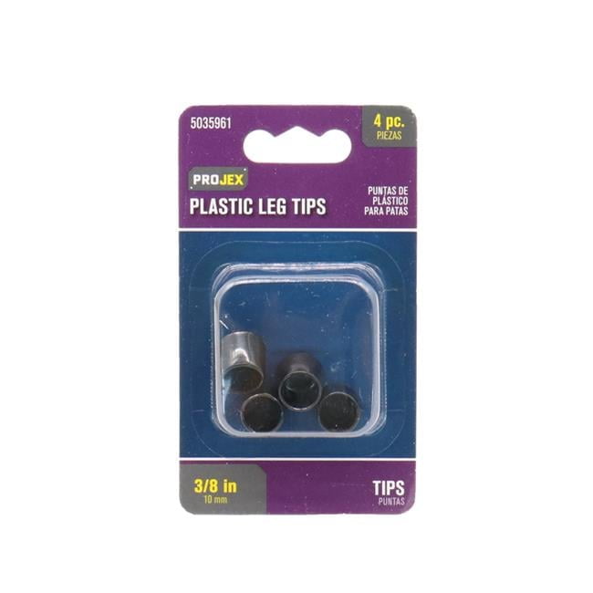 Projex Plastic Leg Tip Black Round 3/8 in. W 4 pk