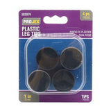 Projex Plastic Leg Tip Black Round 1 in. W 4 pk