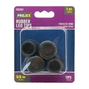 Projex Rubber Leg Tip Black Round 5/8 in. W 4 pk