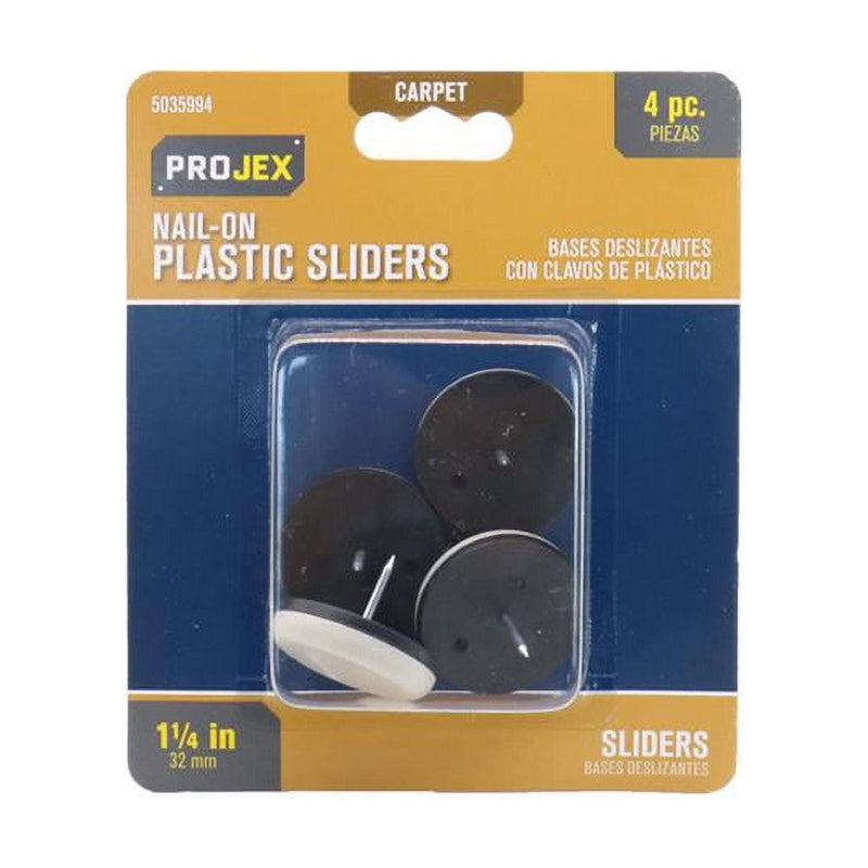 Projex White 1-1/4 in. Nail-On Plastic Sliders 4 pk