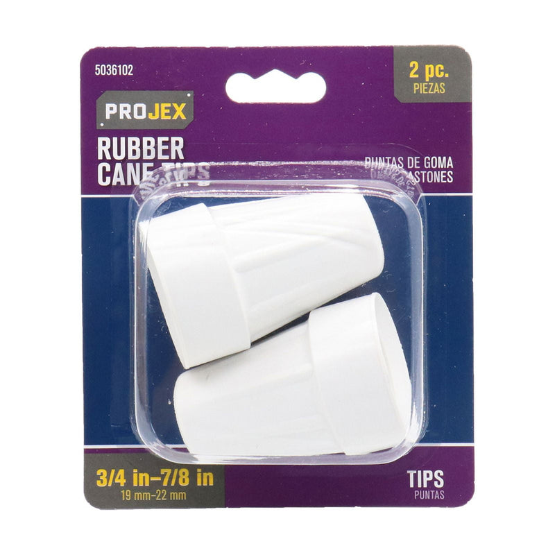 Projex Rubber Crutch/Cane Tip Off-White Round 7/8 in. W 2 pk