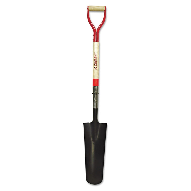 Razor-Back 45.25 in. Steel Round Drain Spade Wood Handle