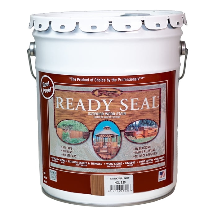 Ready Seal Goof Proof Semi-Transparent Flat Dark Walnut Oil-Based Penetrating Wood Stain/Sealer 5 ga