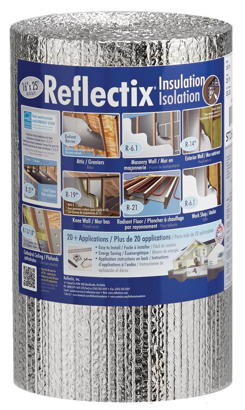 Reflectix 16 in. W X 25 ft. L R-3.7 to R 21 Reflective Radiant Barrier Insulation Roll 33 sq ft