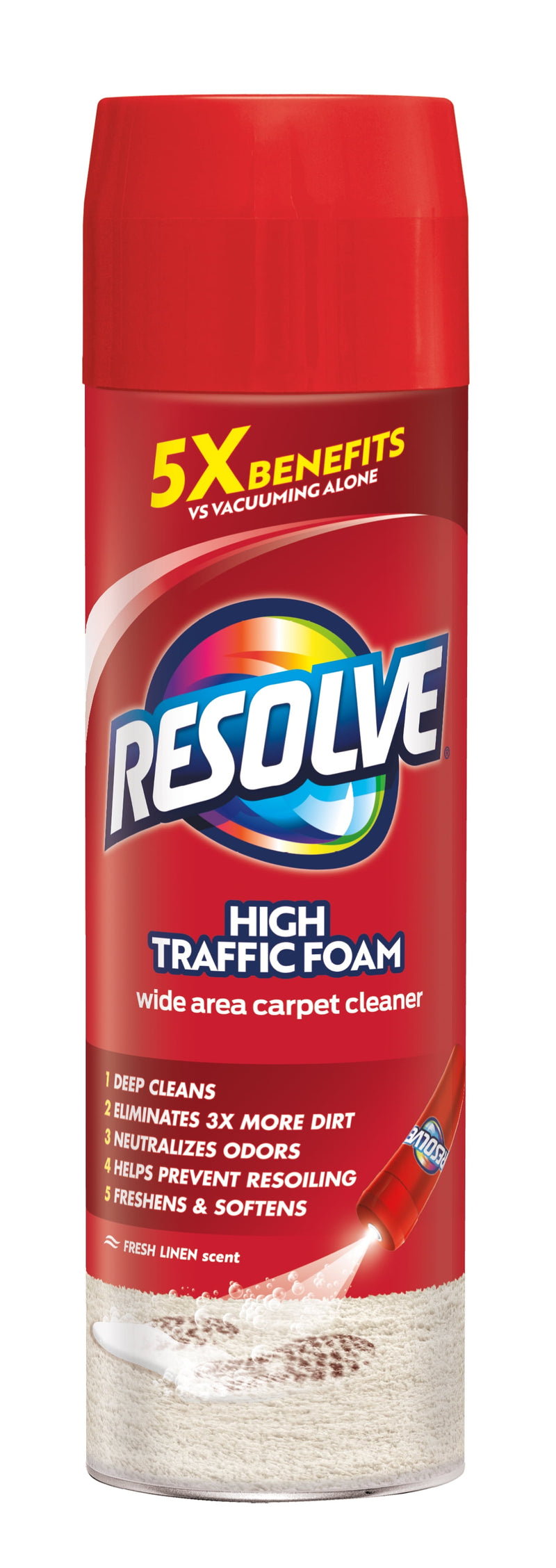 Resolve High Traffic Carpet Cleaner 22 oz Foam