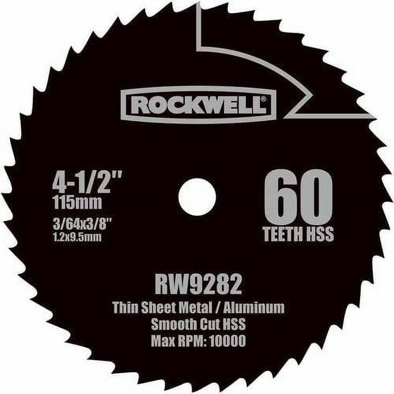 Rockwell 4-1/2 in. D X 3/8 in. Versacut High Speed Steel Circular Saw Blade 60 teeth