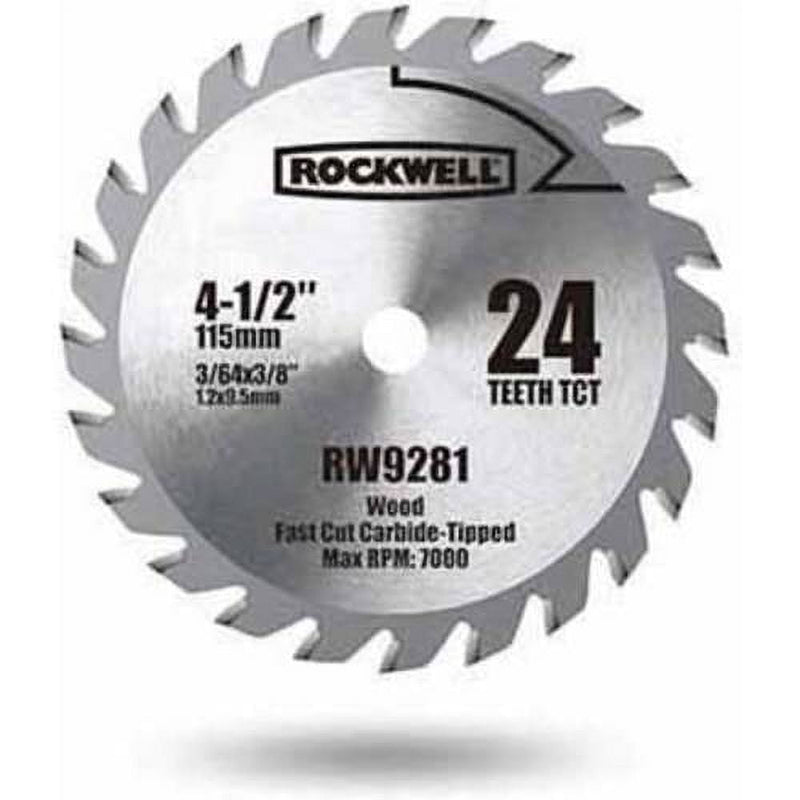 Rockwell 4-1/2 in. D X 3/8 in. Versacut Carbide Tipped Circular Saw Blade 24 teeth 1 pc