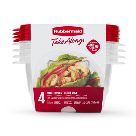 Rubbermaid TakeAlongs 3.2 cups Clear Food Storage Container 4 pk
