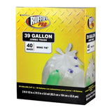 Ruffies Pro 39 gal Trash Bags Wing Ties 40 pk 0.9 mil