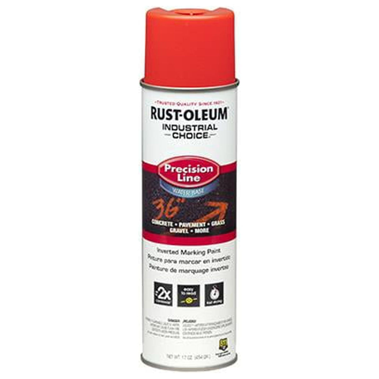 Rust-Oleum Industrial Choice Fluorescent Red-Orange Inverted Marking Paint 17 oz