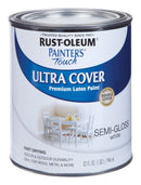 Rust-Oleum Painters Touch Ultra Cover Semi-Gloss White Water-Based Paint Exterior and Interior 1 qt