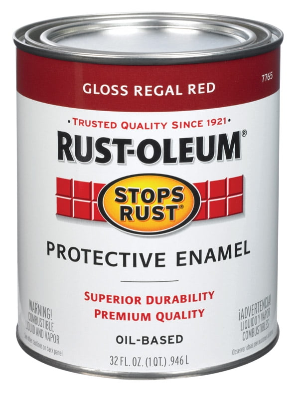 Rust-Oleum Stops Rust Indoor and Outdoor Gloss Regal Red Oil-Based Protective Paint 1 qt