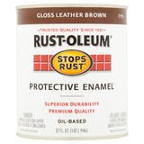 Rust-Oleum Stops Rust Indoor and Outdoor Gloss Leather Brown Oil-Based Protective Paint 1 qt
