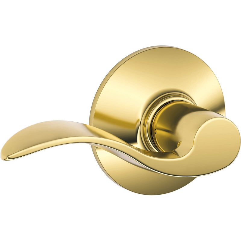 Schlage Accent Bright Brass Passage Lockset 1-3/4 in.