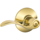 Schlage Accent Bright Brass Privacy Lockset 1-3/4 in.