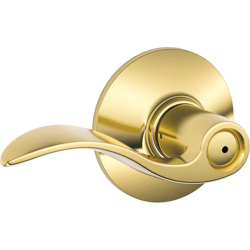 Schlage Accent Bright Brass Privacy Lockset 1-3/4 in.