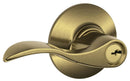 Schlage Accent Antique Brass Entry Lever KA4 1-3/4 in.