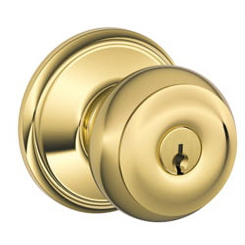 Schlage Georgian Bright Brass Entry Lockset 1-3/4 in.