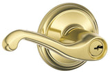 Schlage Flair Bright Brass Entry Lever KD4 1-3/4 in.