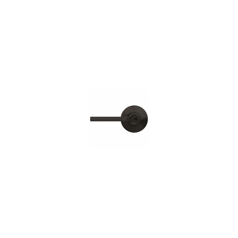 Schlage Latitude Matte Black Entry Lever 1-3/4 in.